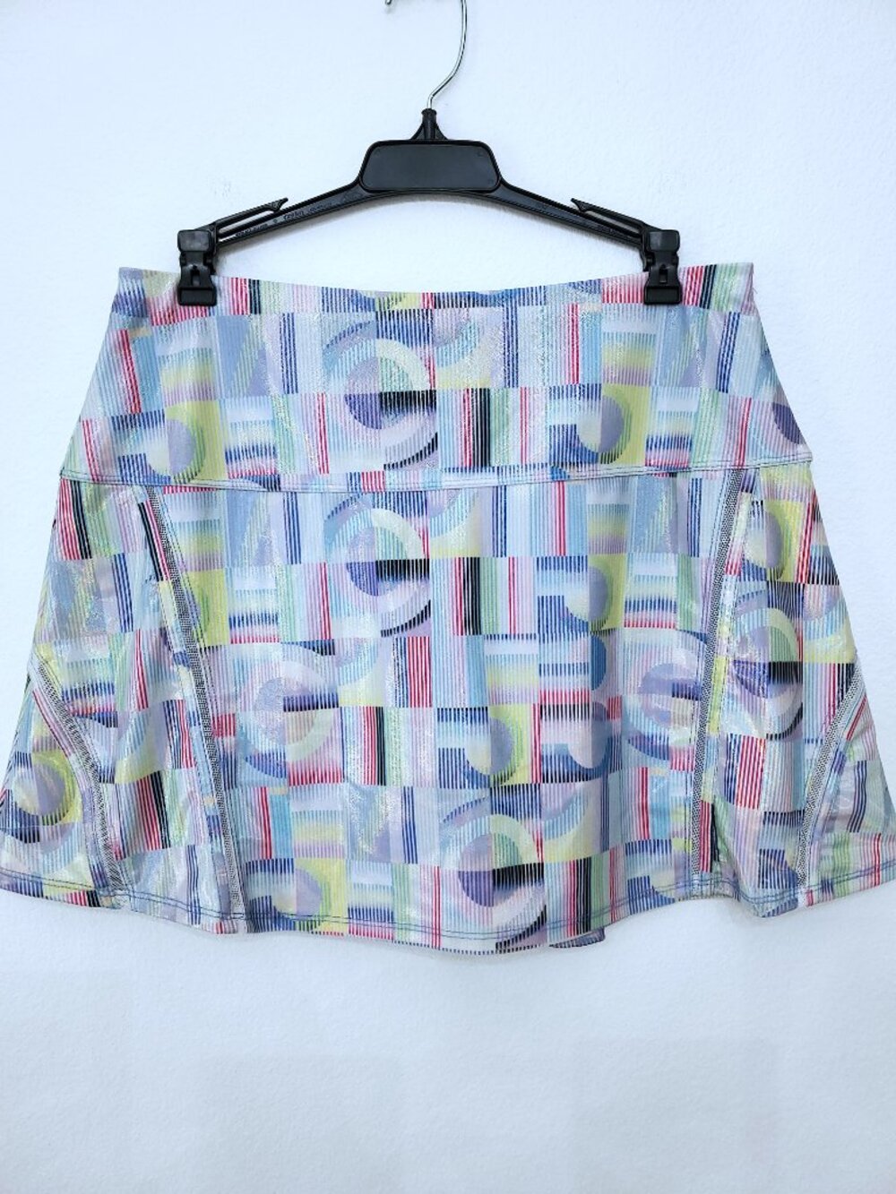 Lucky in Love Holographic Abstract Women's Tennis Pickleball Skirt Size Medium